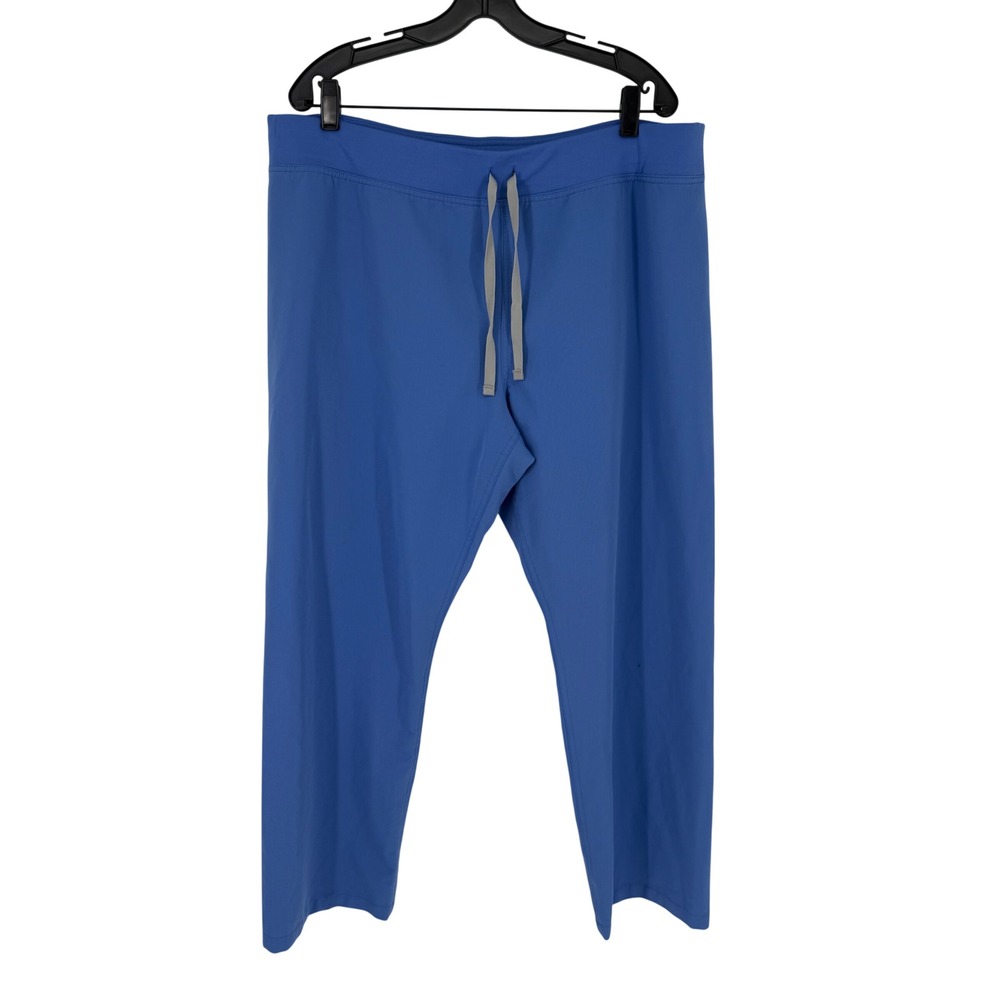 FIGS Livingston Scrub Pants Women XL Petite Blue Straight Leg Yoga Waist